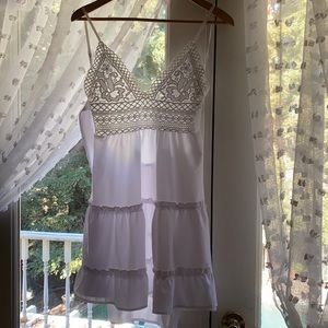White Sundress Backless Spaghetti Strap